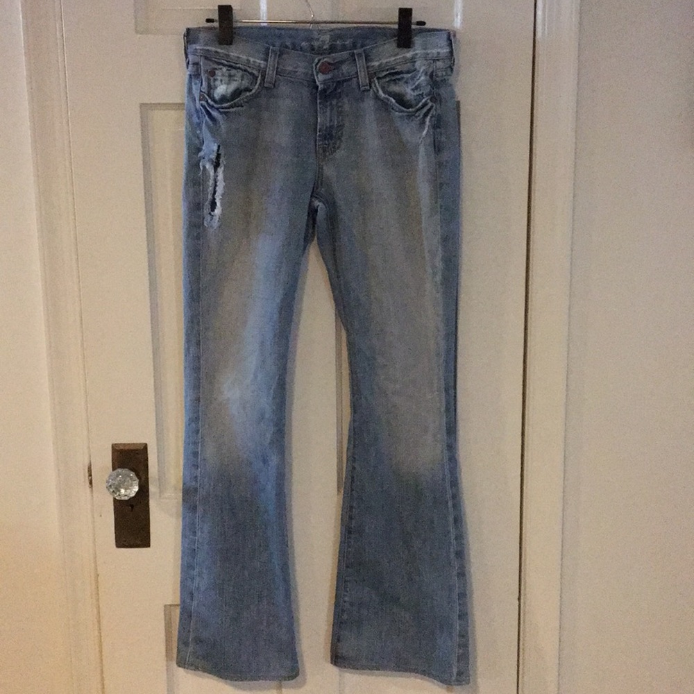 7 for all mankind flare light wash jeans